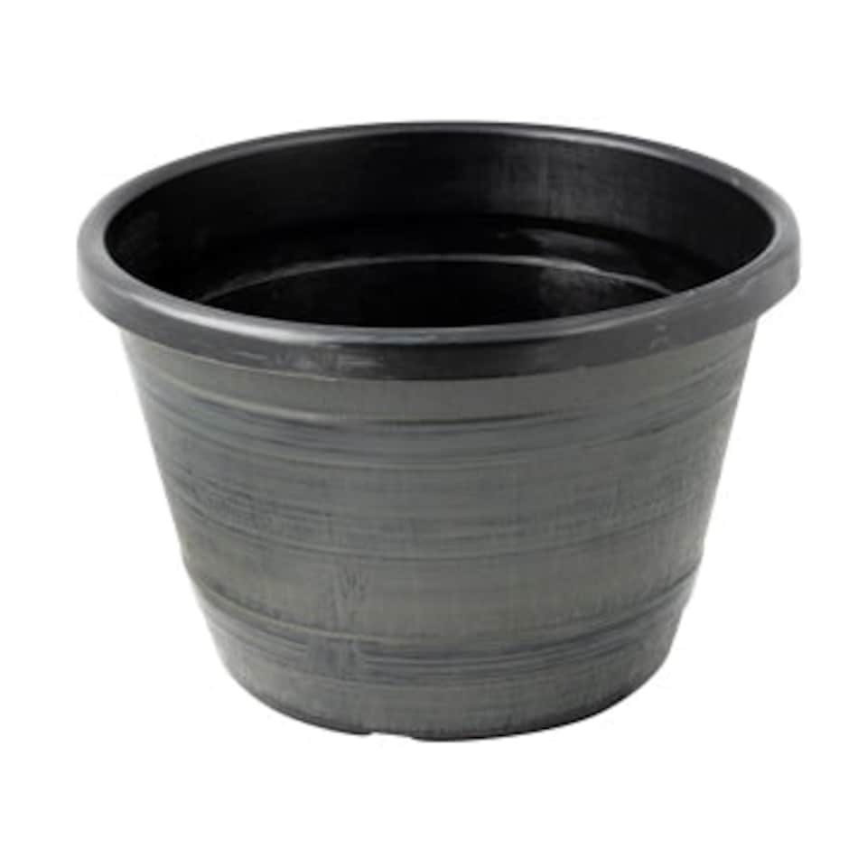 image 1 of Garden Essentials Barrel Planter Black 10inch Black