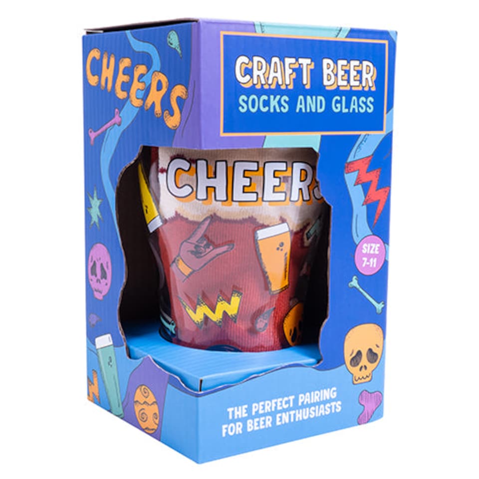 image 1 of Craft Beer Socks & Glass Set