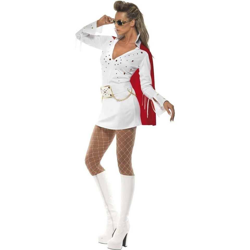 image 1 of Elvis Presley Womens/Ladies Viva Las Vegas Costume Set - White/Red - S S