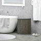 image 2 of HOMCOM 55L Bamboo Corner Laundry Hamper Bamboo Laundry Basket 38x38x57cm Grey