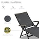 image 4 of Outsunny Outdoor Folding Sun Lounger w/ Adjustable Backrest and Aluminium Grey