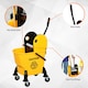 image 7 of HOMCOM Mop Bucket on Wheels with Carry Handle, Wringer for Household Yellow