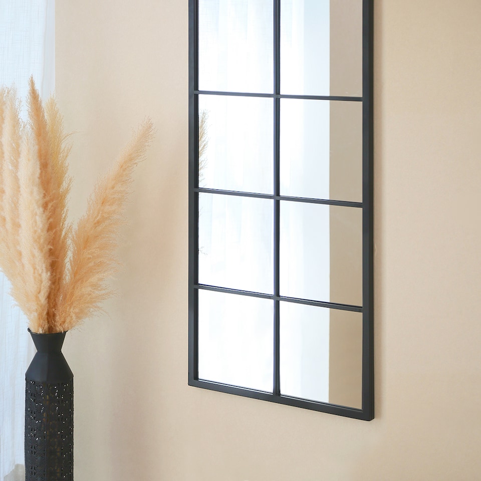 image 1 of Charles Bentley Bern Arch Mirror in Black Weather Resistant