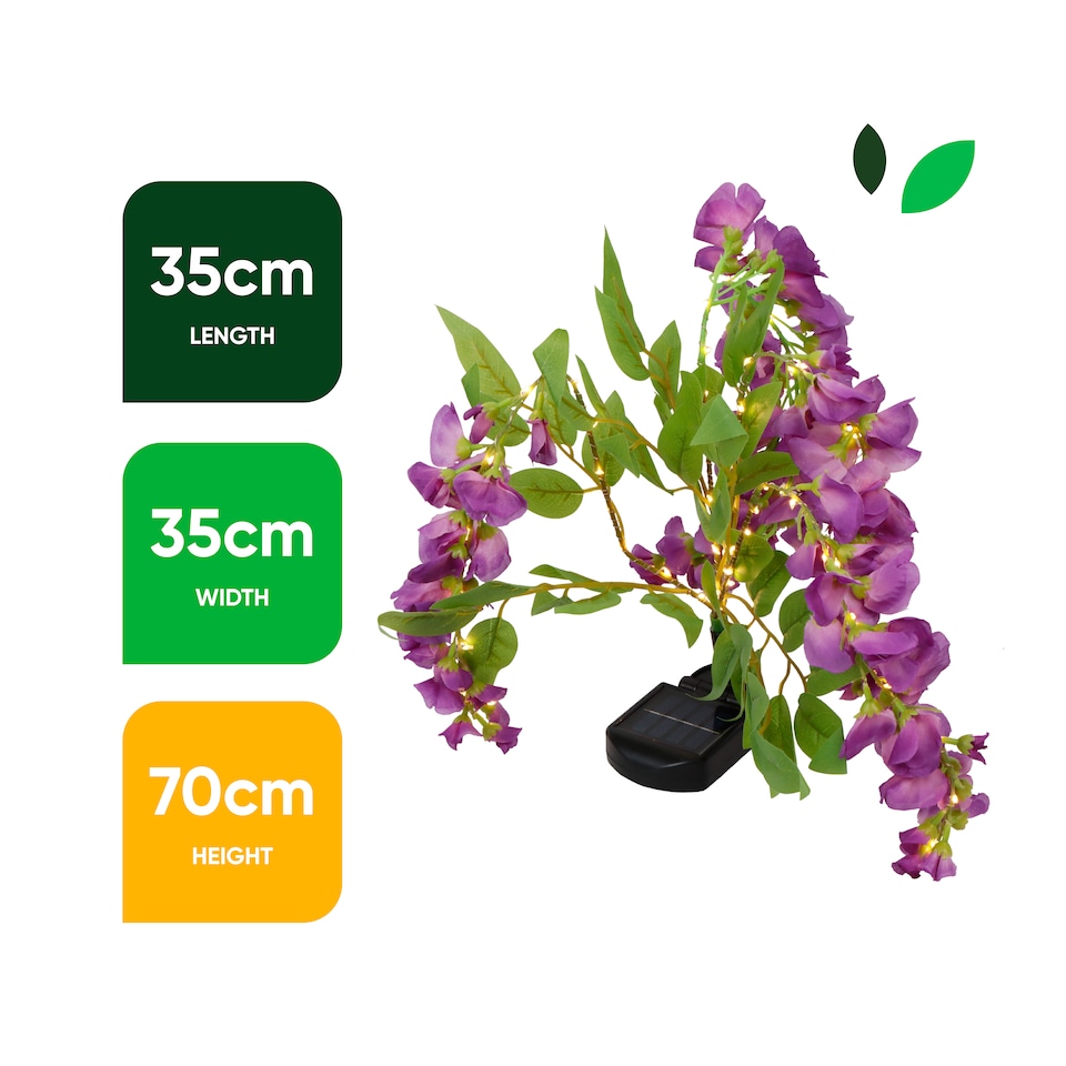 image 1 of Gardenwize Solar Wisteria Lights with 10 Warm LED's