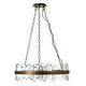 image 1 of Interiors by Premier Acrylic Chandelier with Copper Band, Contemporary Acrylic and Iron Ceiling Light, Copper Round Chandelier Gold