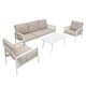 image 3 of Aluminium 4 Piece Sofa Set - White