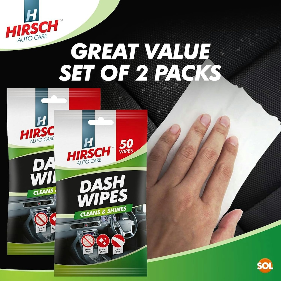 image 1 of SOL 100pk Dash Wipes, New Car Fragrance Dashboard Cleaner, Cleans and Shines