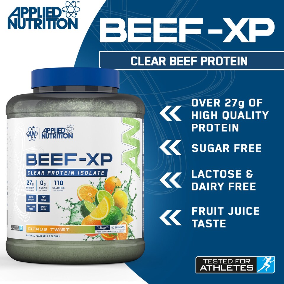 image 1 of Applied Nutrition Beef-XP Clear Protein Isolate Powder - Citrus Twist - 60 Servings