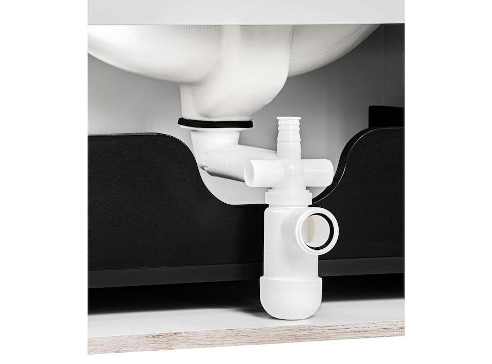 image 1 of Bathroom Sink Waste Kit Space Saving Telescopic with Pop Up Chrome Click Clack Preloc for Full Depth Drawer Vanities