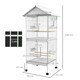 image 7 of PawHut Metal Bird Cage Feeder, for Small and Medium Bird - White