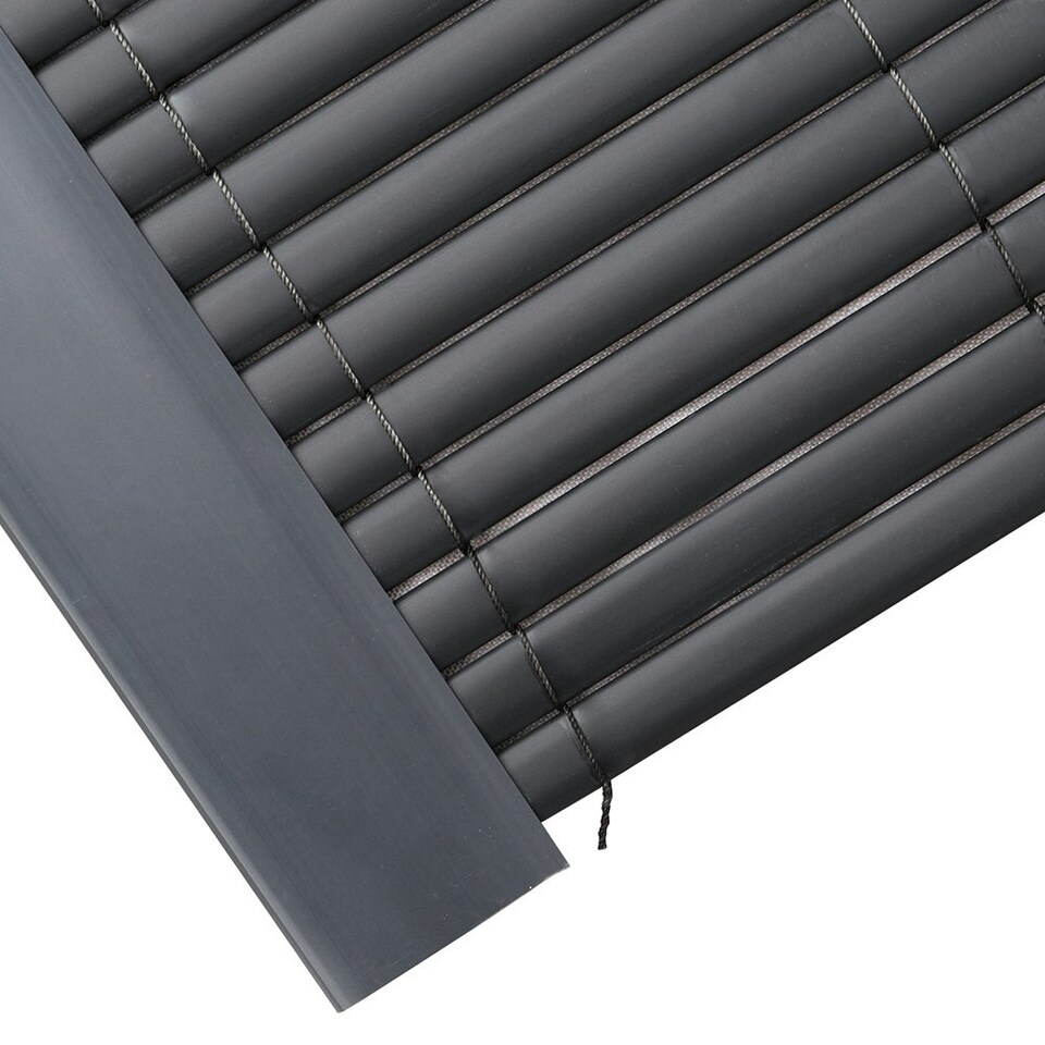 image 1 of Living and Home 3 Pcs Garden Fence PVC Privacy Screen Panel Slat Strips Fixing Clip, 1 M, Grey