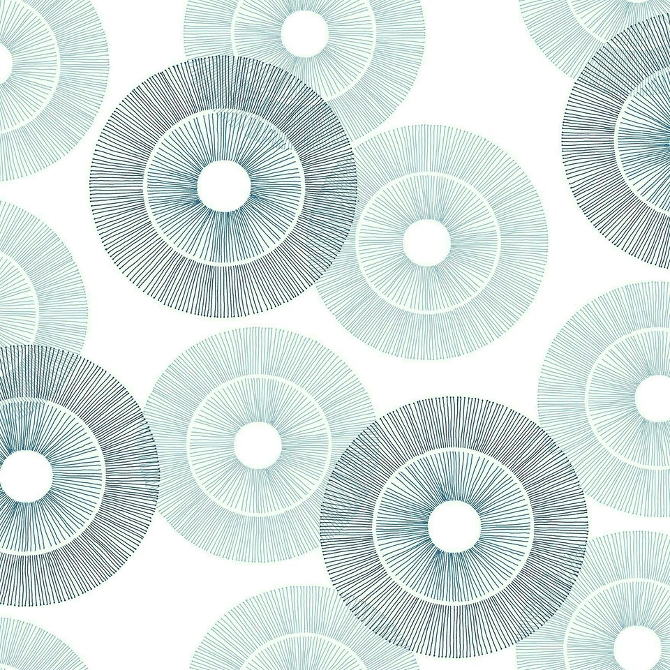 image 1 of NuWallpaper SLW3424 B-Spoke Self Adhesive Wallpaper, Blue Multi