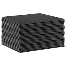 Argon Tableware Square Slate Placemats - Set of 24 Natural Stone Smooth Edge Slate Dinner Mats Dinnerware Plate Placemats 33cm