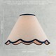 image 6 of Scallop Edge Natural Textured Linen Coolie Lamp Shade with Navy Trims | Blue | 12"