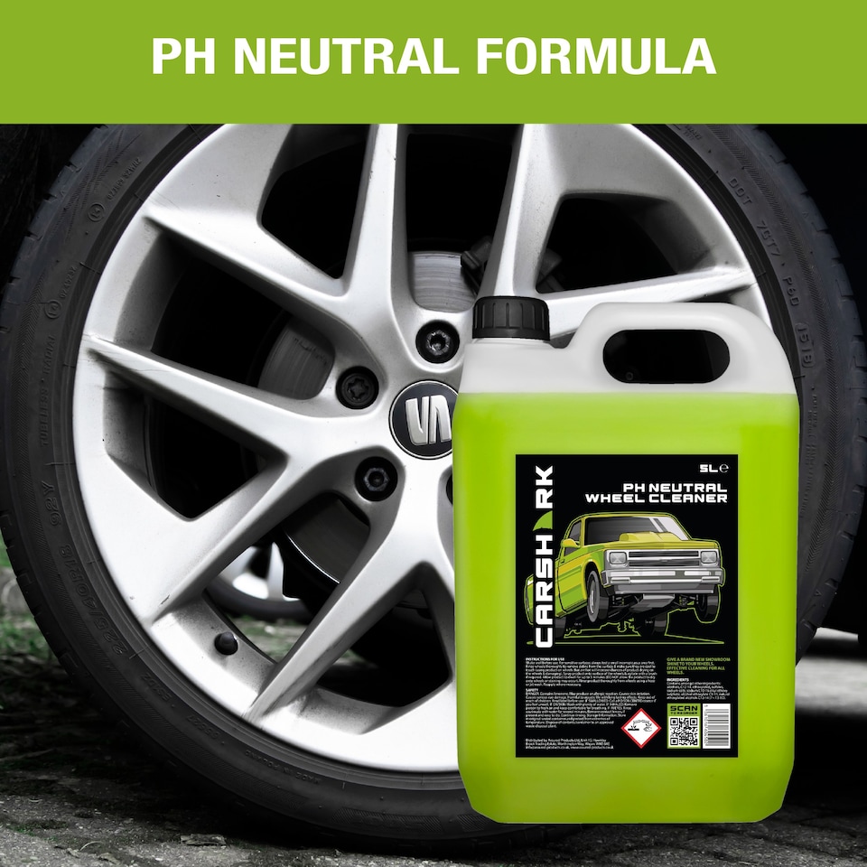 image 1 of CARSHARK pH Neutral Wheel Cleaner 5L + Black Wheel Brush - Effective Cleaning for All Wheels