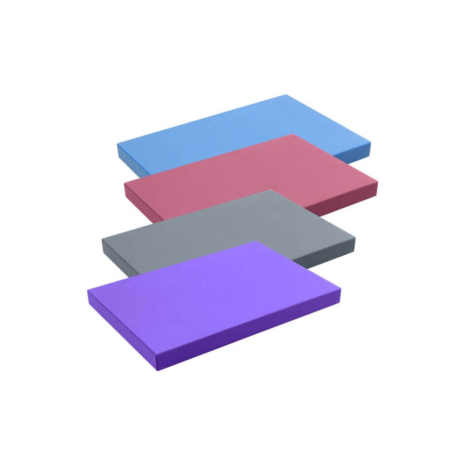 image 1 of Fitness Mad Half Yoga Block, Non-Toxic EVA Foam Support for Improved Alignment and Flexibility. | Purple | Purple | 30.5cm (L) x 20.5cm (W) x 2.5cm (H)