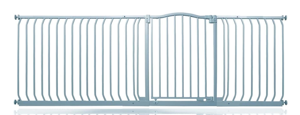 image 1 of Safetots Curved Top Safety Gate, 216cm - 225cm, Matt Grey, Pressure Fit Stair Gate, Baby Gate for Doors Hallways and Spaces, Safety Barrier, Easy Installation