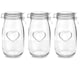 image 1 of Nicola Spring Heart Glass Storage Jars - 1.5 Litre - Clear Seal - Pack of 3
