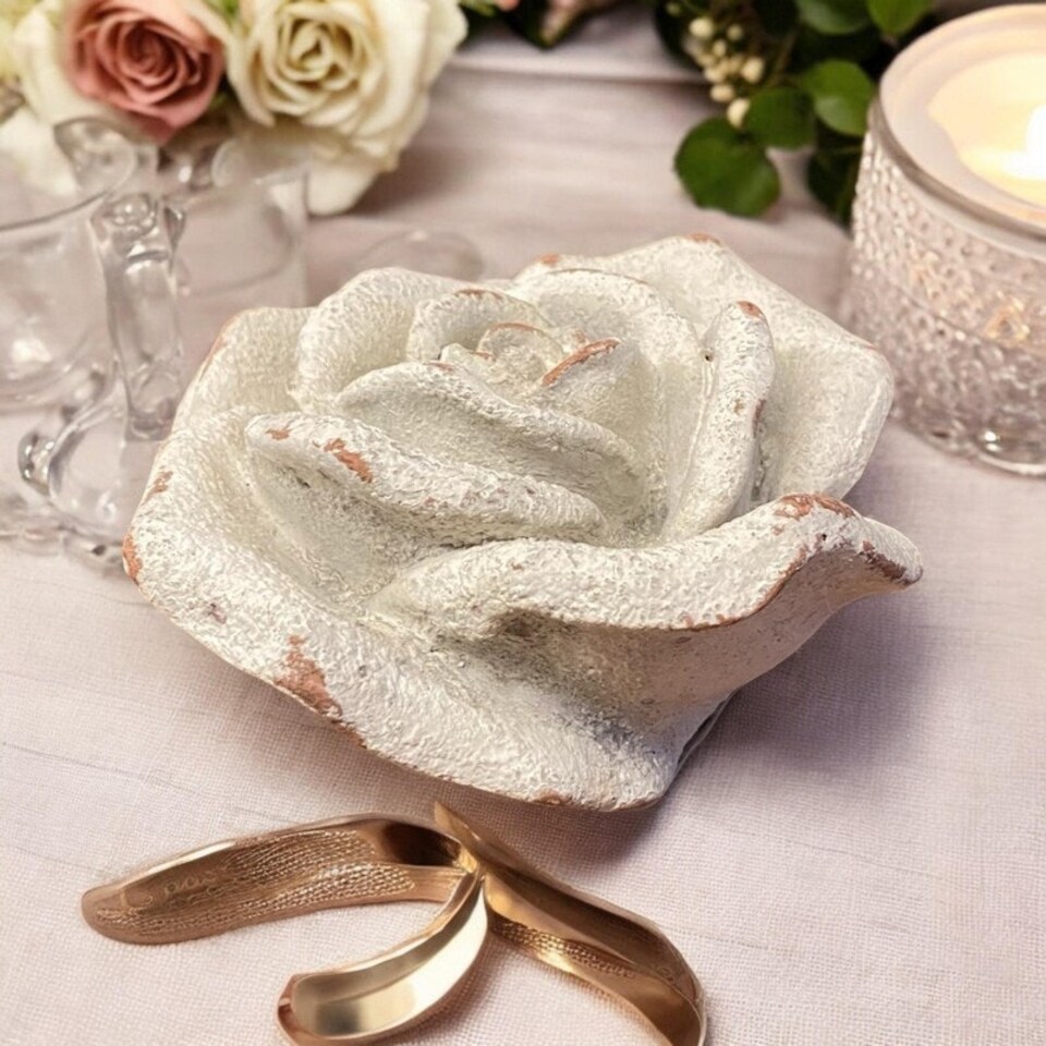 image 1 of Small Decorative Flower Ornament - Resin - L11 x W11 x H5 cm - Beige