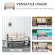 image 6 of Outsunny 2-Person Outdoor Loveseat Glider Bench Rocking Chair for Patio, Garden, Yard, Porch with Armrest and Cushions, Khaki