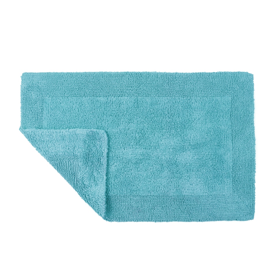 image 1 of Heavyweight Reversible Bath Mat Rug 53 x 85cm - Turquoise