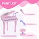 image 6 of HOMCOM 37 Key Musical Mini Piano Electrionic Keyboard Microphone Stool Pink | Pink