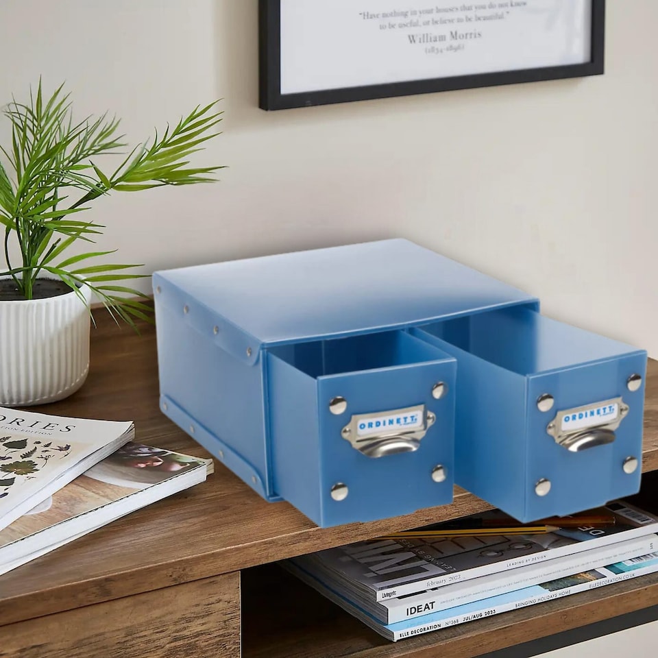 image 1 of Ordinett Collapsible Storage Boxes with Lids and Labels