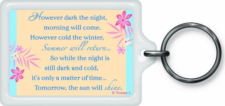 image 1 of Look On Bright Side Sentimental Keyring - Birthday Christmas Gift