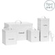 image 1 of Harbour Housewares 5 Piece White Vintage Metal Kitchen Canisters Set Utility Storage Utility Containers Storage Box Storage Container