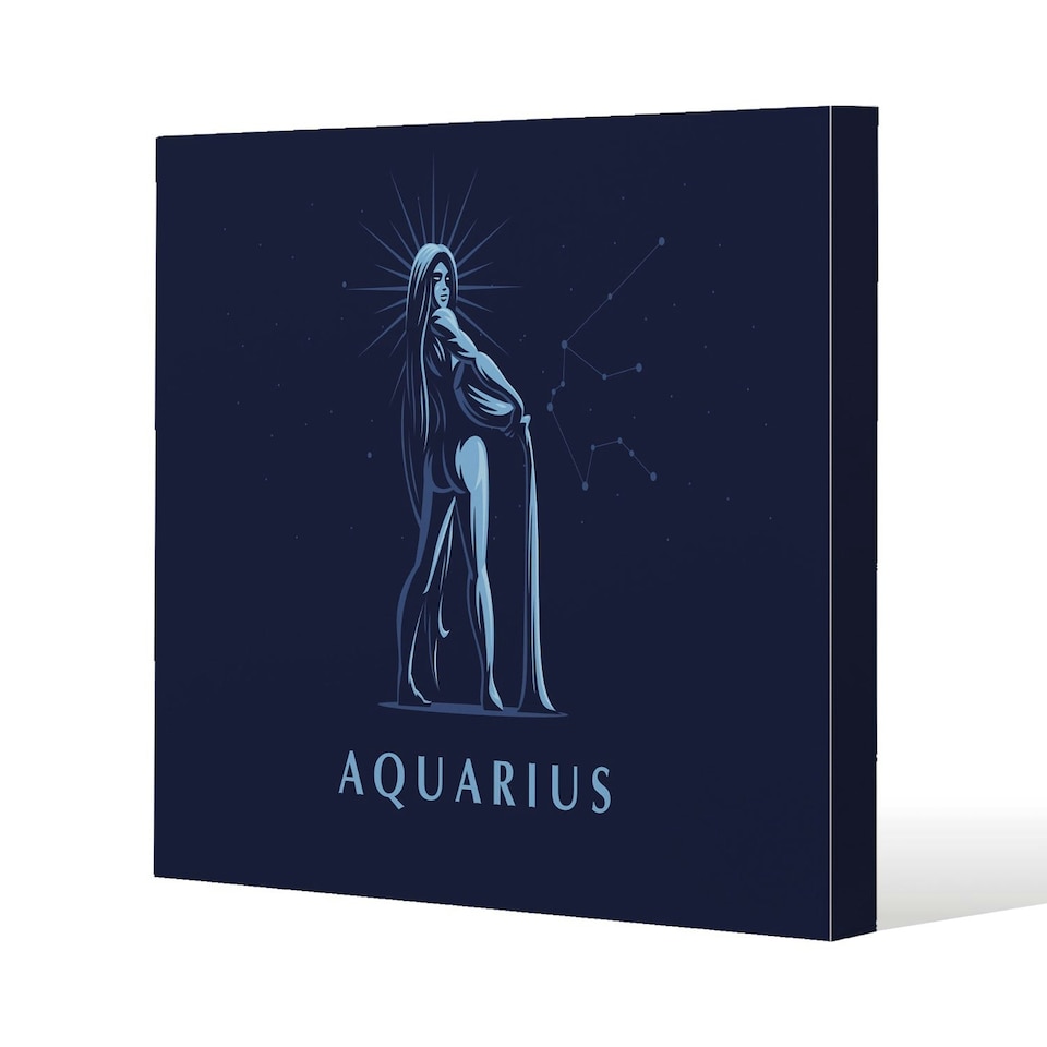 Sign of the zodiac aquarius (canvas) 120x 120 x 4cm