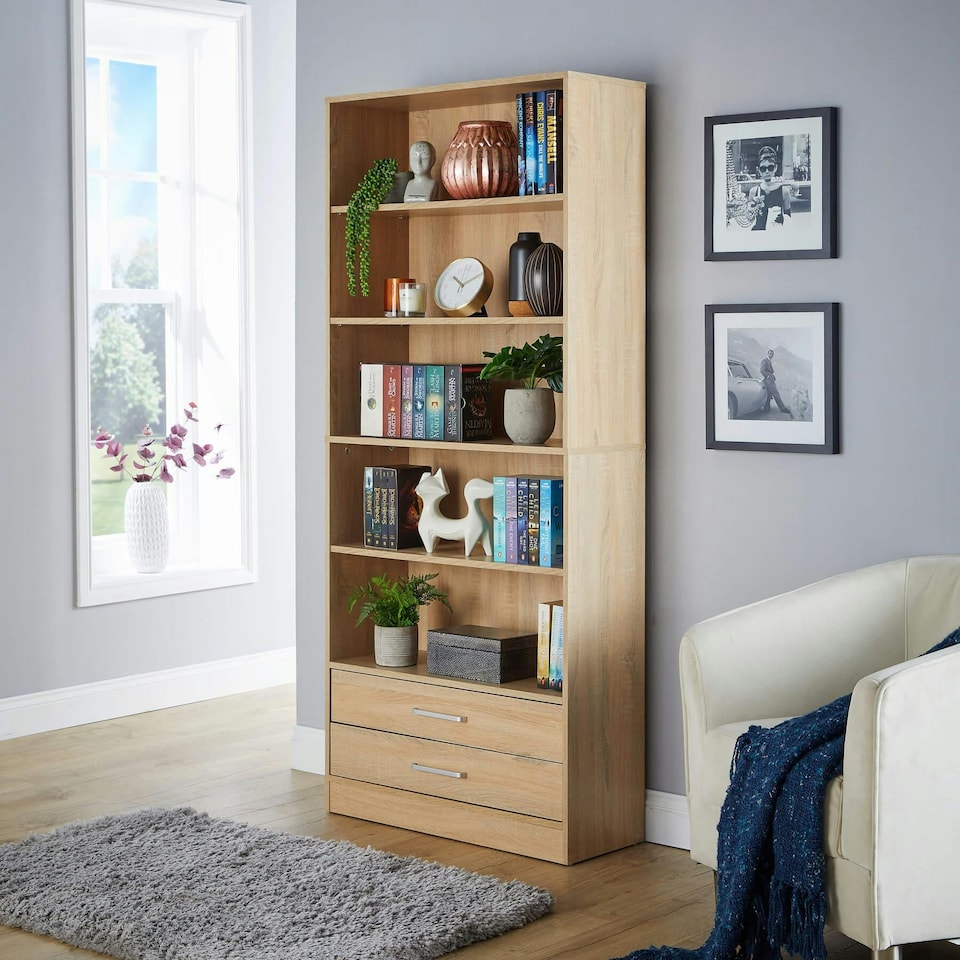 image 1 of Bookcase Display Shelf Freestanding Book Storage Unit Home Living Room Furniture White