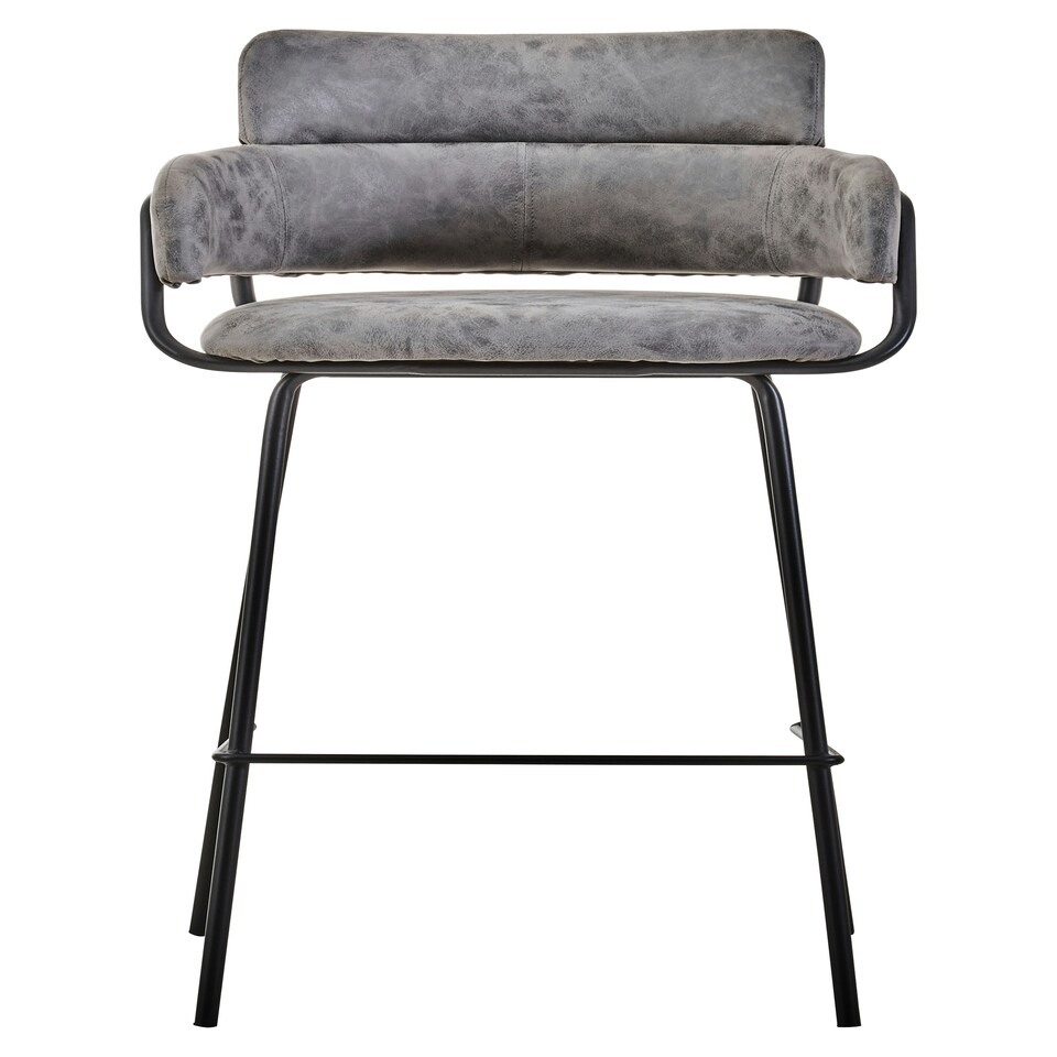 image 1 of Tamzin Grey Faux Leather Bar Chair Grey