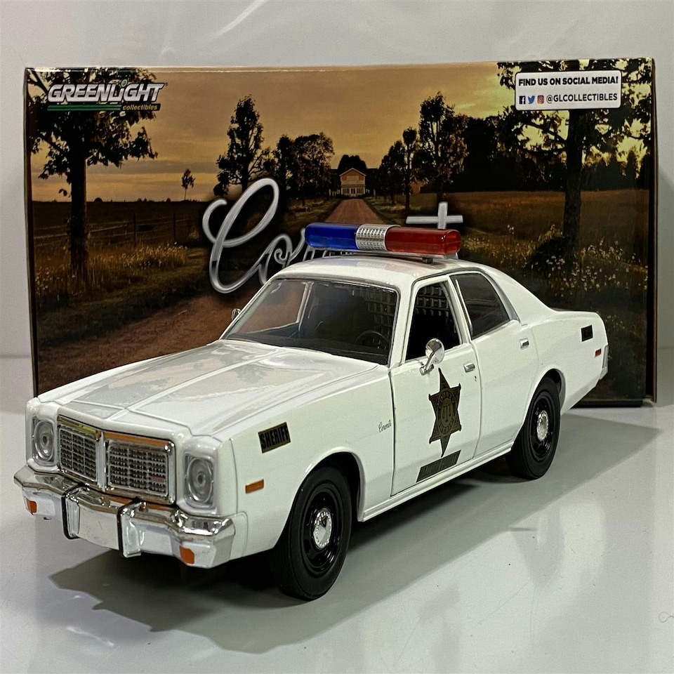 image 1 of 1975 Dodge Coronet County Sheriff Police Car 1:24 Greenlight 84104