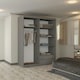 image 2 of Full Mirror Sliding Door Wardrobe in White, Black & Grey Colors - 150cm Grey | 150cm