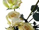 image 4 of 60cm Cream Rose Artificial Flowers Spray - 4 Flowers 3 Buds