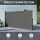 image 3 of Outsunny Side Awning Retractable, Privacy Screen, 400x160cm, Dark Grey Grey