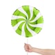 image 2 of White & Lime Green Candy Swirl Round Foil Helium Balloon 46cm / 18 in