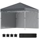 image 1 of Outsunny 3 x 3 M Pop Up Gazebo, UPF 30 with 2 Sidewalls, Leg Weight Bags and Wheeled Bag, Height Adjustable Party Tent Event Shelter for Garden, Patio, Dark Grey