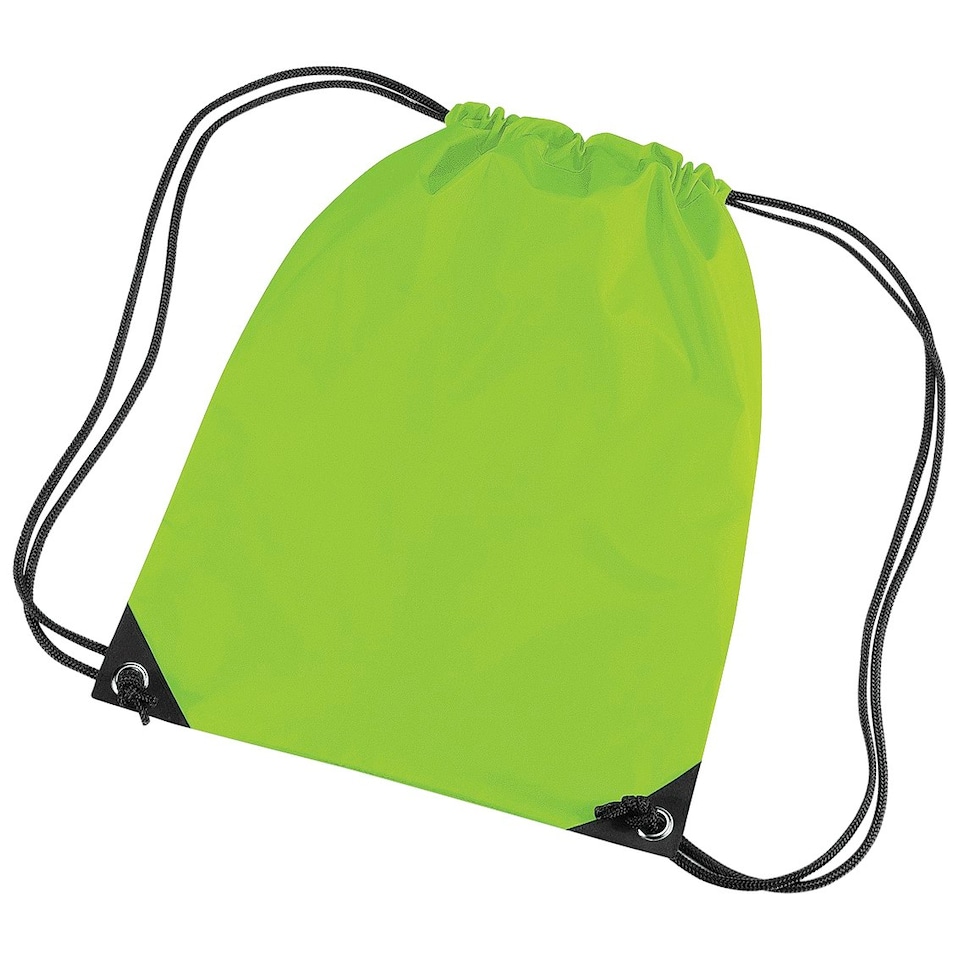 image 1 of Bagbase Premium Gymsac Water Resistant Bag (11 Litres) - Lime - One Size Green | One Size