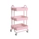 image 1 of Levede 3 Tiers Kitchen Trolley Cart | Pink | Pink