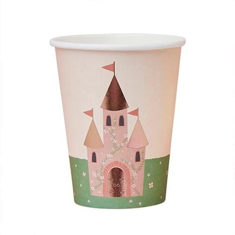 image 1 of Princess Castle Paper Cups - Pack of 8 | Pink | 8