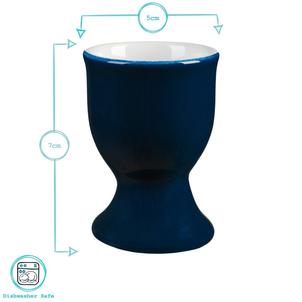 image 1 of Argon Tableware Coloured Ceramic Egg Cups - 5cm - Navy - Pack of 2