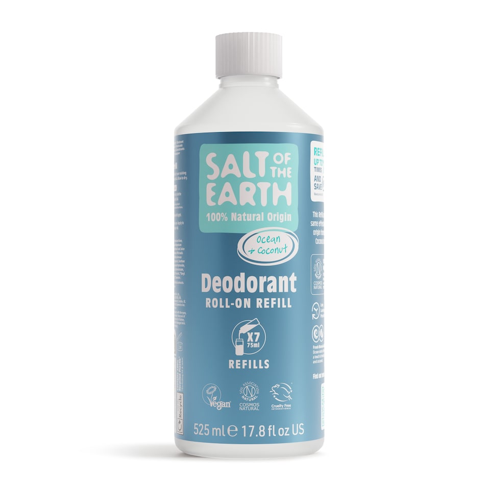 image 1 of Salt of the Earth Natural Deodorant Roll on Refill x7 Uses Ocean & Coconut Natural Origin Ingredients Vegan 525ml