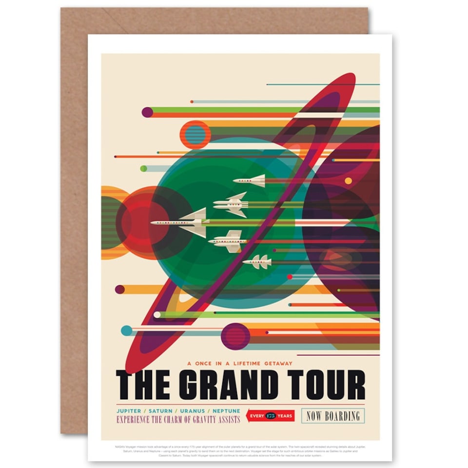 image 1 of Grand Tour Space Tours Travel NASA Blank Just to Say Card