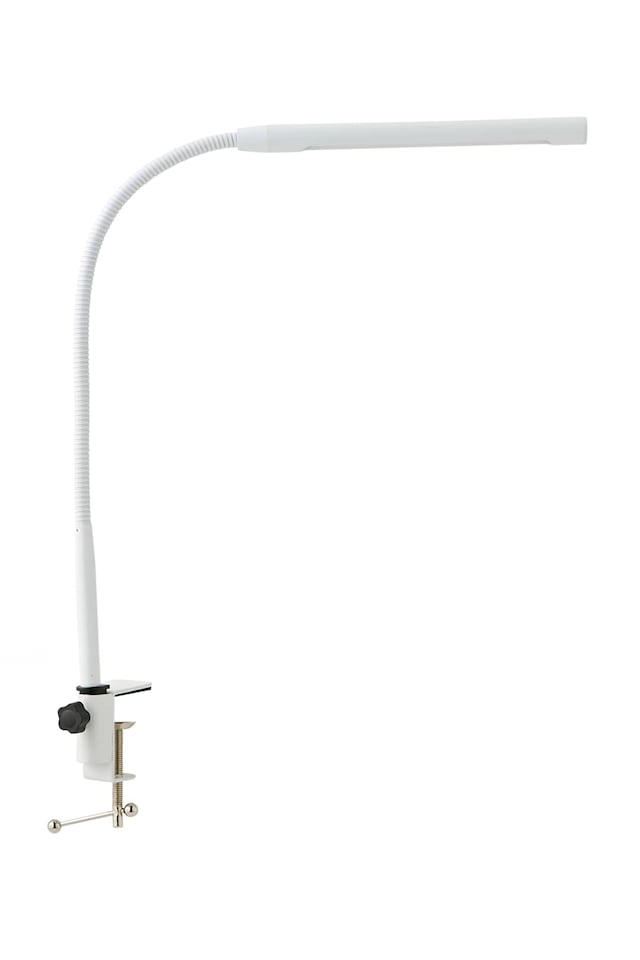 image 1 of ValueLights Daylight Dimmable Matte White Table Lamp and Integrated Bulb | White