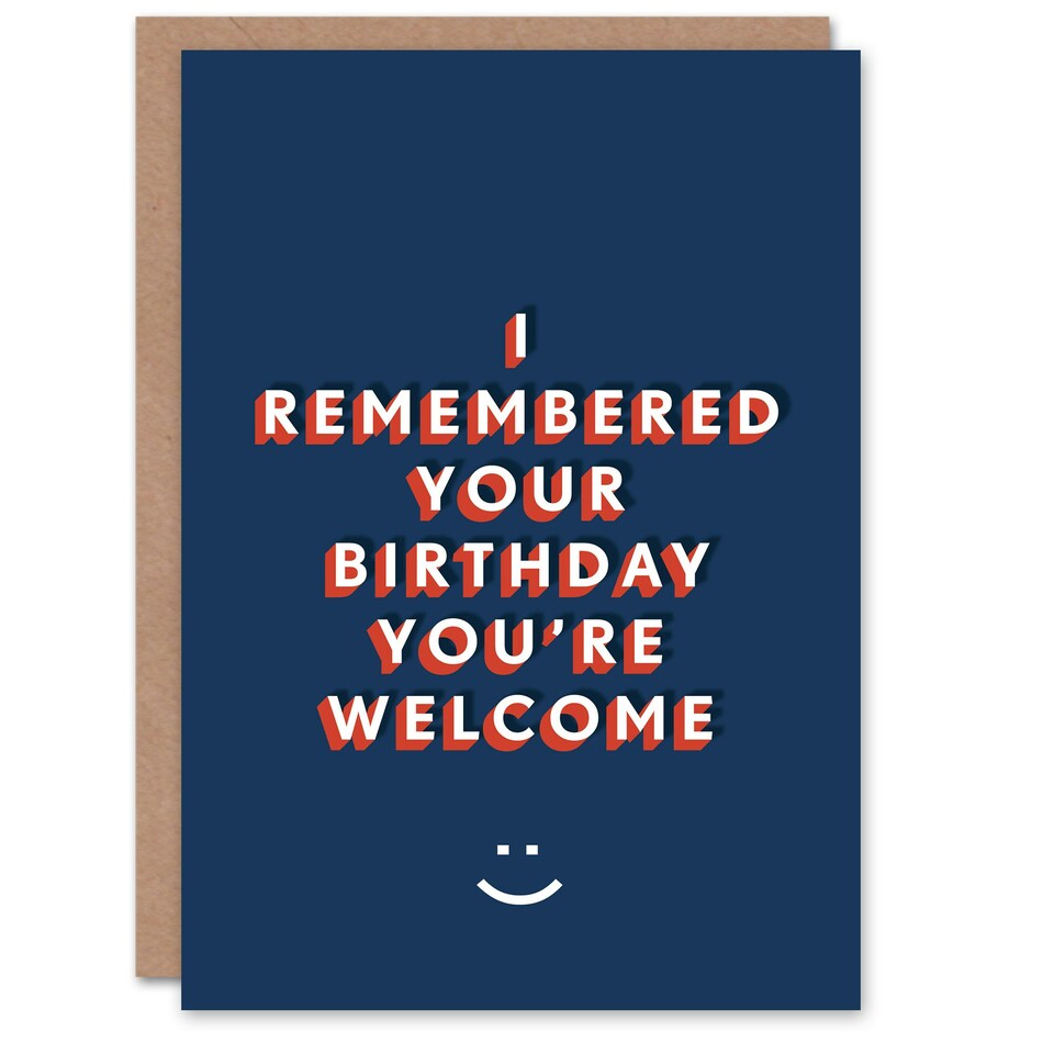 image 1 of I Remembered You Are Welcome Cheeky For Him Funny Birthday Card