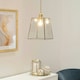 image 3 of ValueLights Susie Glass Pendant Lantern Gold Case Easy Fit Lamp Shade with LED Bulb