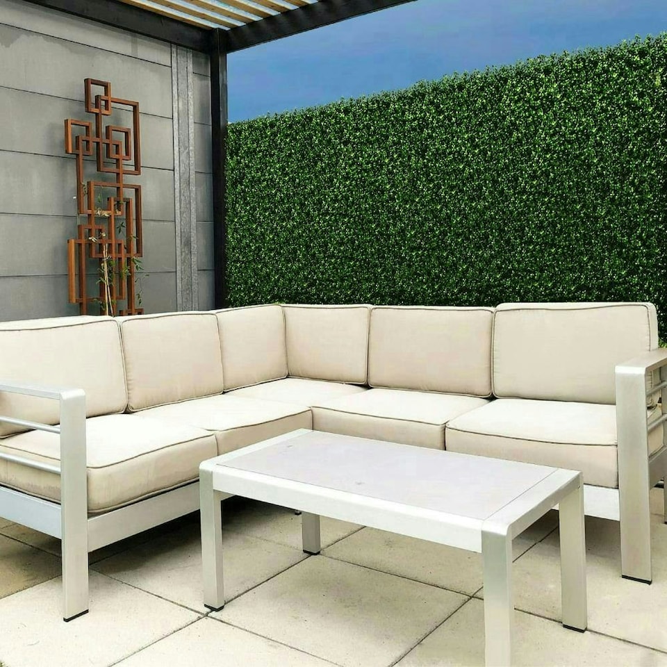image 1 of True Products Premium Artificial Living Wall Green Plant Panel 1m x 1m Boxwood