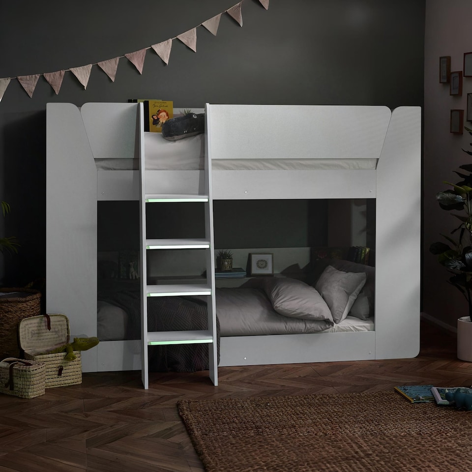 image 1 of Cobaltwood Bunk Bed All White -  Single (90cm)