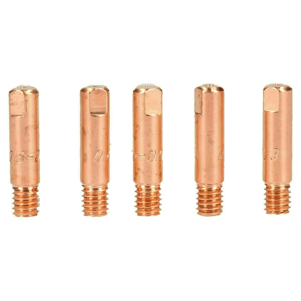 image 1 of 0.6mm Mig Welding Welder Round Contact Tips for MB15 Euro Torches 5pk
